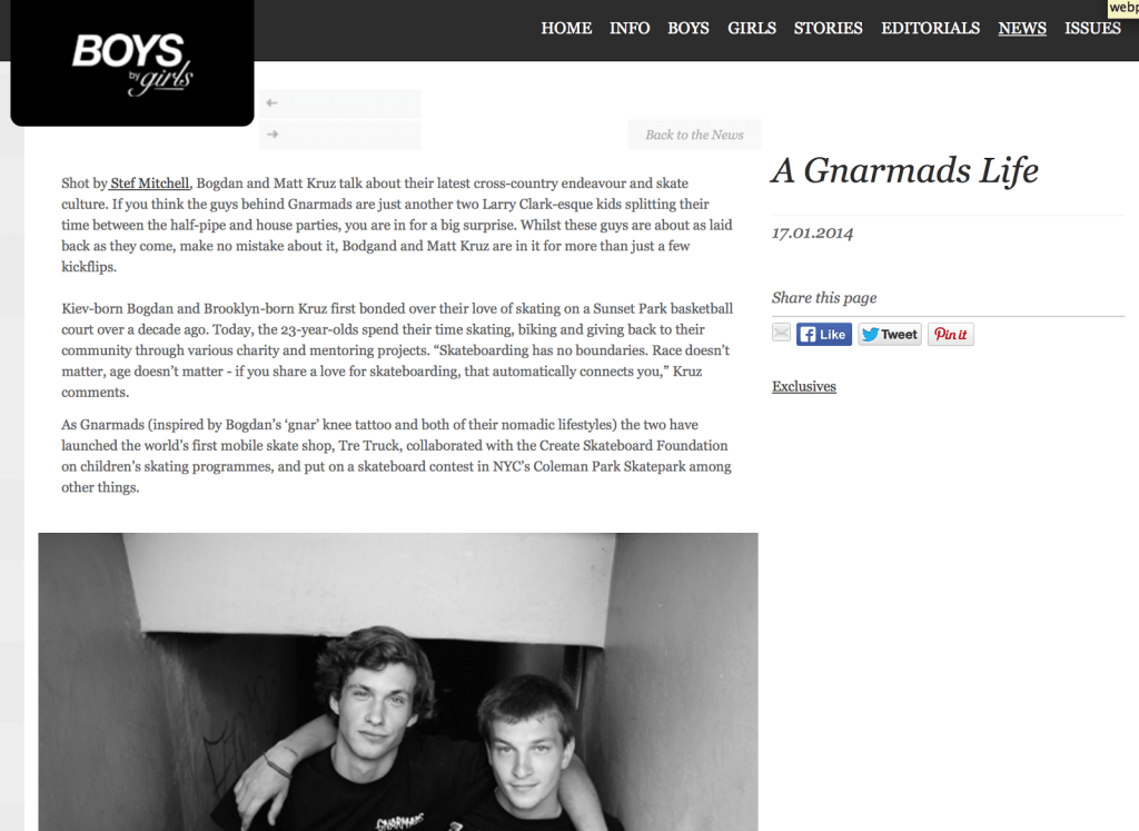 A Gnarmads Life for Boys By Girls&nbsp;Magazine